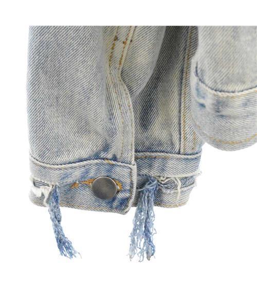 ブランド古着】腕章付きダメージ加工デニムジャケット Gジャン（デニム