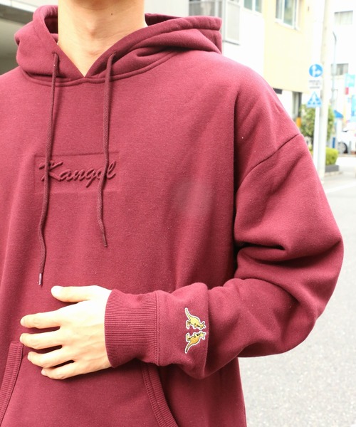 KANGOL(カンゴール)の「KANGOL 裏起毛エンボスパーカー(パーカー・メンズ・ブラック/ベージュ/マルーン・LL/M/L)」の7枚目の写真