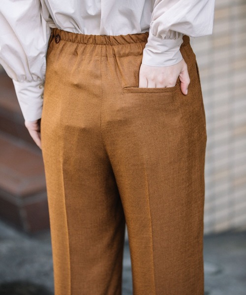 Munich（ミューニック）の「リネンライクトリアセテートワイドパンツ(セットアップ可）（スラックス・レディース・ブラック/ブラウン/ライトグリーン/キナリ・S/M/XS）」の20枚目の写真