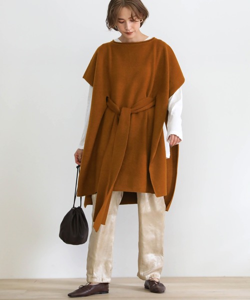ウエストベルトニットポンチョ（その他トップス）｜select MOCA