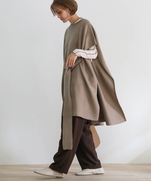 ウエストベルトニットポンチョ（その他トップス）｜select MOCA