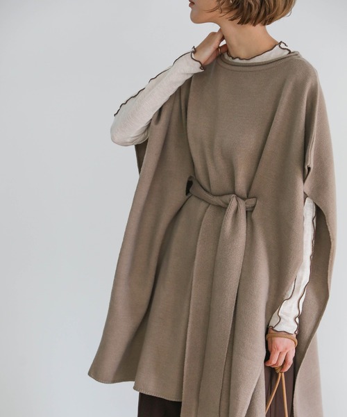 select MOCA（セレクトモカ）の「ウエストベルトニットポンチョ（その他トップス・レディース・アイボリー/キャメル/アッシュ・FREE）」の11枚目の写真