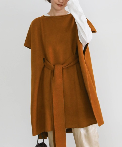ウエストベルトニットポンチョ（その他トップス）｜select MOCA