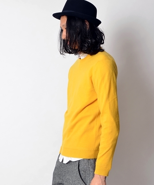 SHIPS（シップス）の「SC: 12ゲージ カシミヤ クルーネック ロングスリーブ ニット■●（ニット/セーター・メンズ・アイボリー/ブルー/イエロー/ネイビー/ダークグレー/レッド/オフホワイト/グレー・LARGE/MEDIUM/SMALL/X-LARGE）」の9枚目の写真