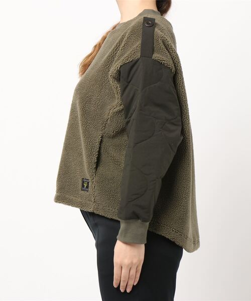 Lee(リー)の「【Lee】KILTTING SLEEVE PULLOVER(ニット/セーター・レディース・ベージュ/グリーン・FREE)」の3枚目の写真