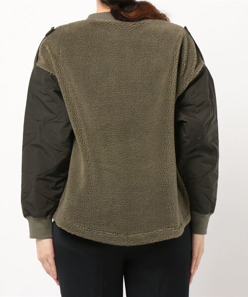 Lee(リー)の「【Lee】KILTTING SLEEVE PULLOVER(ニット/セーター・レディース・ベージュ/グリーン・FREE)」の4枚目の写真