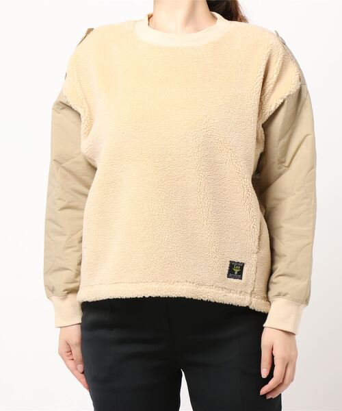 Lee(リー)の「【Lee】KILTTING SLEEVE PULLOVER(ニット/セーター・レディース・ベージュ/グリーン・FREE)」の5枚目の写真