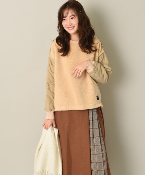 Lee(リー)の「【Lee】KILTTING SLEEVE PULLOVER(ニット/セーター・レディース・ベージュ/グリーン・FREE)」の15枚目の写真
