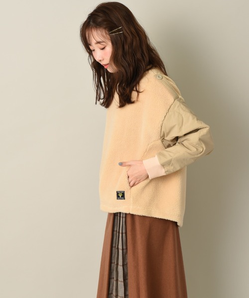 Lee(リー)の「【Lee】KILTTING SLEEVE PULLOVER(ニット/セーター・レディース・ベージュ/グリーン・FREE)」の13枚目の写真