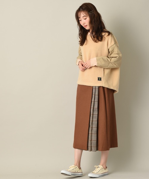 Lee(リー)の「【Lee】KILTTING SLEEVE PULLOVER(ニット/セーター・レディース・ベージュ/グリーン・FREE)」の11枚目の写真