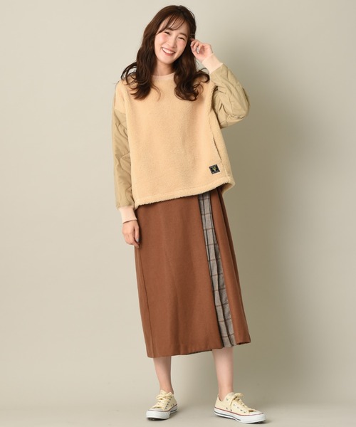 Lee(リー)の「【Lee】KILTTING SLEEVE PULLOVER(ニット/セーター・レディース・ベージュ/グリーン・FREE)」の10枚目の写真