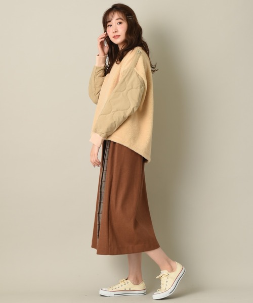Lee(リー)の「【Lee】KILTTING SLEEVE PULLOVER(ニット/セーター・レディース・ベージュ/グリーン・FREE)」の9枚目の写真