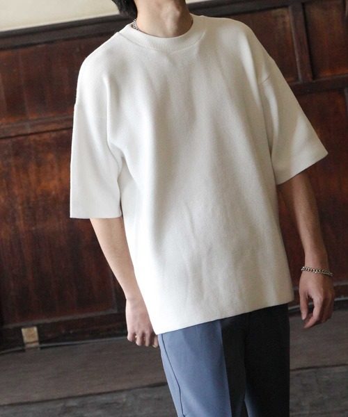 NILWAY(ニルウェイ)の「【Nilway】ミラノリブTシャツ【ヘビーウェイト】(Tシャツ/カットソー・メンズ・ブラック/ベージュ/ブラウン/グレー/オフホワイト/ブルー・MEDIUM/LARGE/X-LARGE)」の2枚目の写真