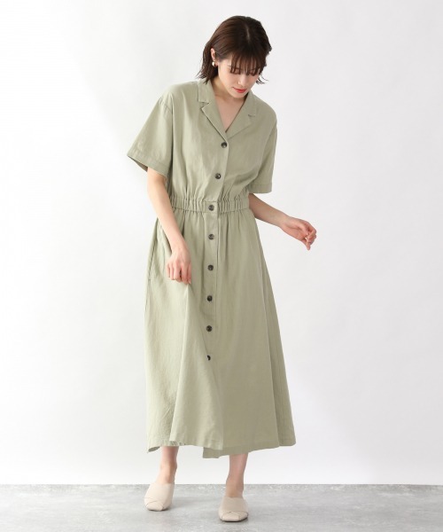 LOWRYS FARM（ローリーズファーム）の「カイキンワンピコート／ＳＳ　877235（ワンピース・レディース・アイボリー/ブラック/カーキ/イエロー・FREE）」の3枚目の写真