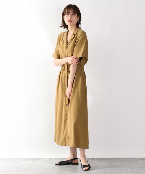 LOWRYS FARM（ローリーズファーム）の「カイキンワンピコート／ＳＳ　877235（ワンピース・レディース・アイボリー/ブラック/カーキ/イエロー・FREE）」の4枚目の写真