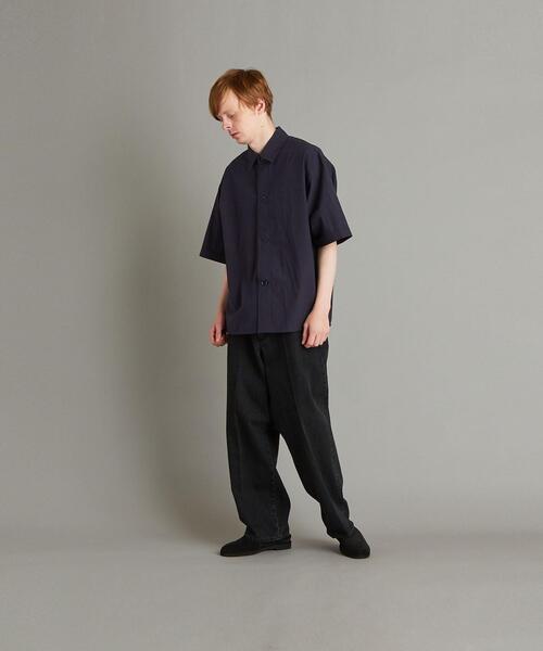 Steven Alan（スティーブンアラン）の「＜Steven Alan＞ OHMI WORKN REGULAR COLLAR LOOSE SHORT SLEEVE SHIRT/シャツ（シャツ/ブラウス・メンズ・ライトグレー/ネイビー・S/XL/M/L）」の5枚目の写真