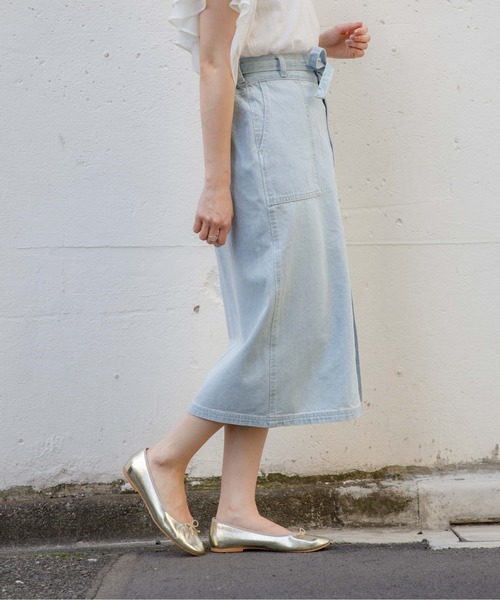 flower（フラワー）の「ティディーデニムスカート（デニムスカート・レディース・ホワイト/ブルー・FREE）」の7枚目の写真