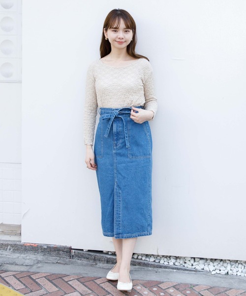 flower（フラワー）の「ティディーデニムスカート（デニムスカート・レディース・ホワイト/ブルー・FREE）」の10枚目の写真