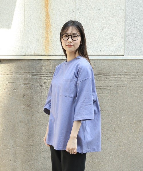 Goodwear(グッドウェア)の「Good wear グッドウェア SUPER BIGシルエット ポケットTシャツ 2W7-2501(Tシャツ/カットソー・メンズ・杢グレー/マスタード/ブラック/ホワイト/ライトブルー/チャコールグレー/ライトカーキ/ベージュ/ネイビー/スモークピンク/ライトベージュ/ライトパープル/カーキブラウン/グレー/ブルー系その他/イエロー系その他/オレンジ系その他/ミント/ダークグリーン/ライトピンク/グレー系その他・S/M/L/XL)」の16枚目の写真