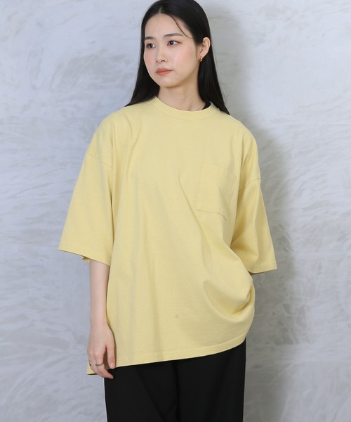 Goodwear(グッドウェア)の「Good wear グッドウェア SUPER BIGシルエット ポケットTシャツ 2W7-2501(Tシャツ/カットソー・メンズ・杢グレー/マスタード/ブラック/ホワイト/ライトブルー/チャコールグレー/ライトカーキ/ベージュ/ネイビー/スモークピンク/ライトベージュ/ライトパープル/カーキブラウン/グレー/ブルー系その他/イエロー系その他/オレンジ系その他/ミント/ダークグリーン/ライトピンク/グレー系その他・S/M/L/XL)」の18枚目の写真