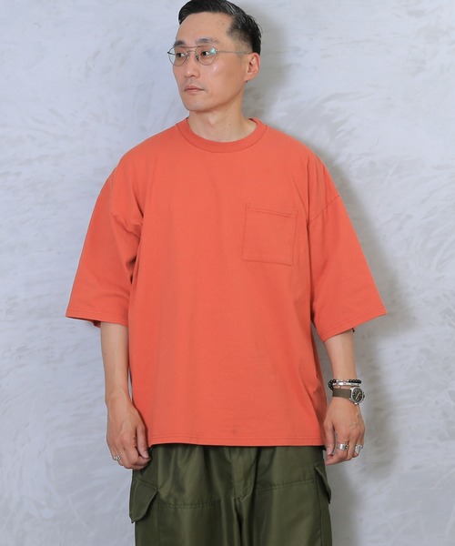 Goodwear(グッドウェア)の「Good wear グッドウェア SUPER BIGシルエット ポケットTシャツ 2W7-2501(Tシャツ/カットソー・メンズ・杢グレー/マスタード/ブラック/ホワイト/ライトブルー/チャコールグレー/ライトカーキ/ベージュ/ネイビー/スモークピンク/ライトベージュ/ライトパープル/カーキブラウン/グレー/ブルー系その他/イエロー系その他/オレンジ系その他/ミント/ダークグリーン/ライトピンク/グレー系その他・S/M/L/XL)」の21枚目の写真