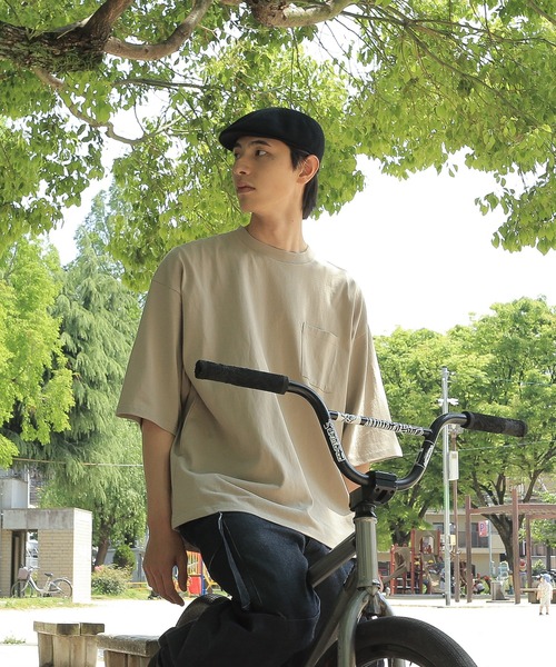 Goodwear(グッドウェア)の「Good wear グッドウェア SUPER BIGシルエット ポケットTシャツ 2W7-2501(Tシャツ/カットソー・メンズ・杢グレー/マスタード/ブラック/ホワイト/ライトブルー/チャコールグレー/ライトカーキ/ベージュ/ネイビー/スモークピンク/ライトベージュ/ライトパープル/カーキブラウン/グレー/ブルー系その他/イエロー系その他/オレンジ系その他/ミント/ダークグリーン/ライトピンク/グレー系その他・S/M/L/XL)」の9枚目の写真