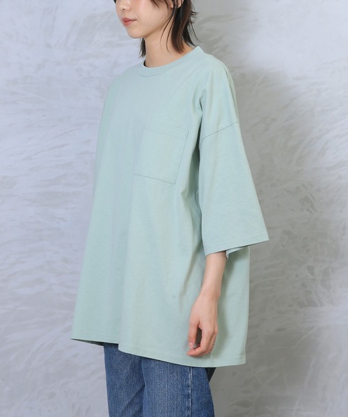 Goodwear(グッドウェア)の「Good wear グッドウェア SUPER BIGシルエット ポケットTシャツ 2W7-2501(Tシャツ/カットソー・メンズ・杢グレー/マスタード/ブラック/ホワイト/ライトブルー/チャコールグレー/ライトカーキ/ベージュ/ネイビー/スモークピンク/ライトベージュ/ライトパープル/カーキブラウン/グレー/ブルー系その他/イエロー系その他/オレンジ系その他/ミント/ダークグリーン/ライトピンク/グレー系その他・S/M/L/XL)」の11枚目の写真