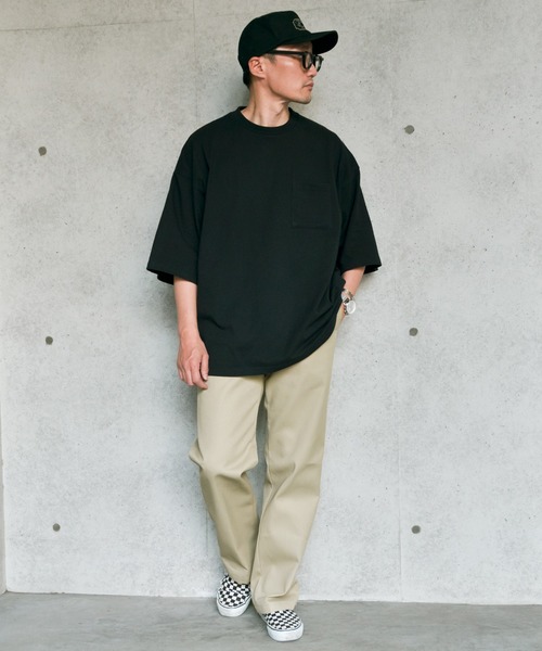 Goodwear(グッドウェア)の「Good wear グッドウェア SUPER BIGシルエット ポケットTシャツ 2W7-2501(Tシャツ/カットソー・メンズ・杢グレー/マスタード/ブラック/ホワイト/ライトブルー/チャコールグレー/ライトカーキ/ベージュ/ネイビー/スモークピンク/ライトベージュ/ライトパープル/カーキブラウン/グレー/ブルー系その他/イエロー系その他/オレンジ系その他/ミント/ダークグリーン/ライトピンク/グレー系その他・S/M/L/XL)」の22枚目の写真