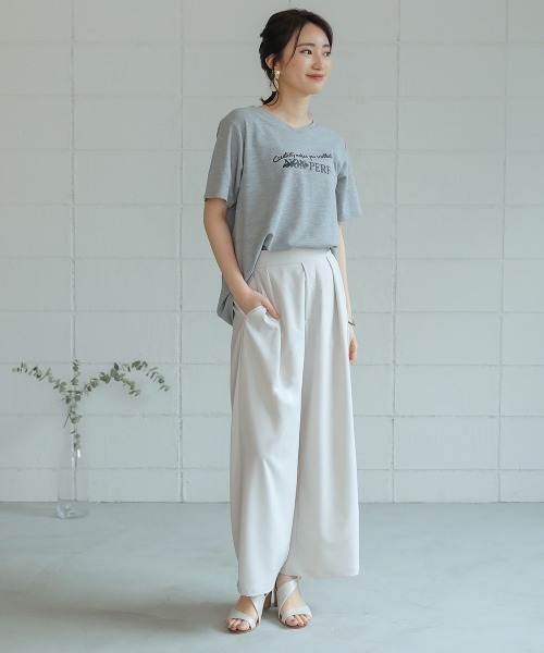 Bou Jeloud(ブージュルード)の「サラッとワイドパンツ(その他パンツ・レディース・カーキ/ネイビー/ホワイト系その他・FREE)」の22枚目の写真