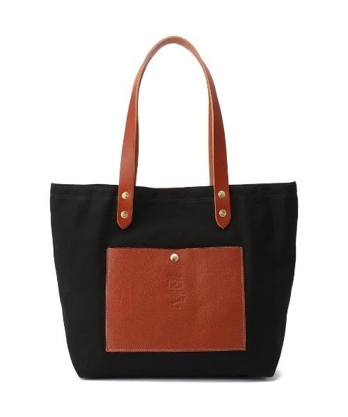 IL BISONTE（イルビゾンテ）の「IL BISONTE / CANVAS x LEATHER / トートバッグ（トートバッグ・レディース・ブラック/ダークブラウン/レッド/ライトブラウン/ブラック×ブラック/ブラック系その他/ライトオリーブ/ダークブラウン系/ネイビー・FREE）」の4枚目の写真