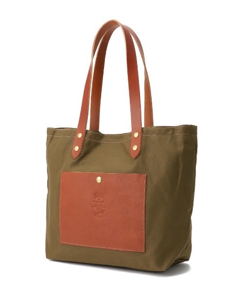 IL BISONTE（イルビゾンテ）の「IL BISONTE / CANVAS x LEATHER / トートバッグ（トートバッグ・レディース・ブラック/ダークブラウン/レッド/ライトブラウン/ブラック×ブラック/ブラック系その他/ライトオリーブ/ダークブラウン系/ネイビー・FREE）」の10枚目の写真
