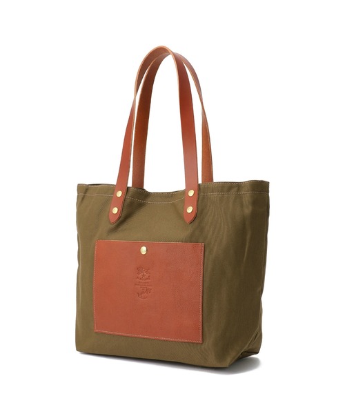 IL BISONTE(イルビゾンテ)の「IL BISONTE / CANVAS x LEATHER / トートバッグ(トートバッグ・レディース・ブラック/ダークブラウン/レッド/ライトブラウン/ブラック×ブラック/ブラック系その他/ライトオリーブ/ダークブラウン系/ネイビー・FREE)」の16枚目の写真