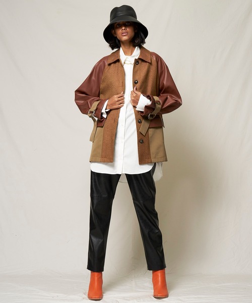 MAISON SPECIAL メゾンスペシャル MIXテキスタイルボリュームジャケット【MAISON SPECIAL/メゾン