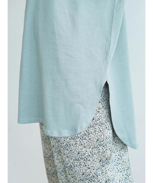 AMERICAN HOLIC（アメリカンホリック）の「前後差5分袖カットチュニック　＊（Tシャツ/カットソー・レディース・オフホワイト/チャコールグレー/ブラウン/サックスブルー/ベージュ・FREE）」の13枚目の写真