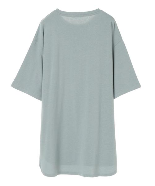 AMERICAN HOLIC（アメリカンホリック）の「前後差5分袖カットチュニック　＊（Tシャツ/カットソー・レディース・オフホワイト/チャコールグレー/ブラウン/サックスブルー/ベージュ・FREE）」の14枚目の写真