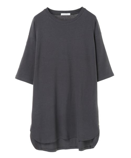 AMERICAN HOLIC（アメリカンホリック）の「前後差5分袖カットチュニック　＊（Tシャツ/カットソー・レディース・オフホワイト/チャコールグレー/ブラウン/サックスブルー/ベージュ・FREE）」の19枚目の写真