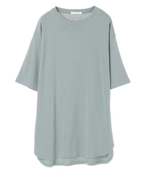 AMERICAN HOLIC（アメリカンホリック）の「前後差5分袖カットチュニック　＊（Tシャツ/カットソー・レディース・オフホワイト/チャコールグレー/ブラウン/サックスブルー/ベージュ・FREE）」の22枚目の写真