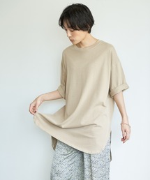 AMERICAN HOLIC | 前後差5分袖カットチュニック　＊(Tシャツ/カットソー)