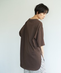 AMERICAN HOLIC | 前後差5分袖カットチュニック　＊(Tシャツ/カットソー)