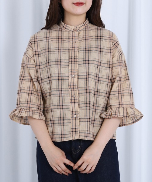 セール Kutir Closet 袖フリルチェックシャツ シャツ ブラウス Kutir クティール のファッション通販 Zozotown