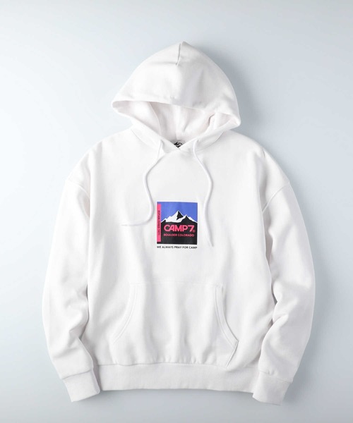CAMP7（キャンプセブン）の「【CAMP7】ボックスロゴプリントパーカー（パーカー・レディース・ホワイト/ベージュ/グリーン・M/L）」の22枚目の写真