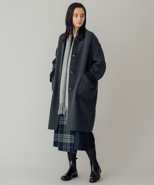 MORRIS＆SONS　カシミヤマフラー　イエローグリーン Morris & Sons（モリスアンドサンズ）｜レディースのマフラー