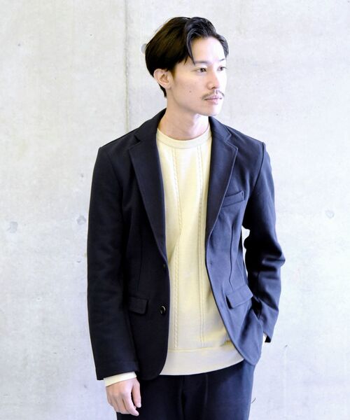 SHIPS(シップス)の「【WEB限定】SHIPS: ≪手洗い可能≫ セットアップ対応 SOLOTEX(R) ジャージー ジャケット(テーラードジャケット・メンズ・カーキ/ネイビー/ブラック/チャコールグレー・X-LARGE/XX-LARGE/SMALL/MEDIUM/LARGE)」の8枚目の写真
