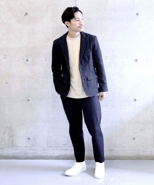 SHIPS(シップス)の「【WEB限定】SHIPS: ≪手洗い可能≫ セットアップ対応 SOLOTEX(R) ジャージー ジャケット(テーラードジャケット・メンズ・カーキ/ネイビー/ブラック/チャコールグレー・X-LARGE/XX-LARGE/SMALL/MEDIUM/LARGE)」の9枚目の写真