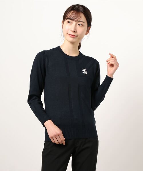 Admiral Golf（アドミラル　ゴルフ）の「[アドミラル ゴルフ] レディース ユニオンジャック クルーネックニット　 （ニット/セーター・レディース・ネイビー/グリーン/レッド/ブラック/ホワイト/オレンジ/ピンク系その他・M/L）」の5枚目の写真