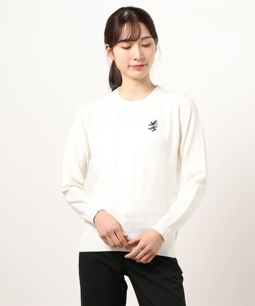 Admiral Golf（アドミラル　ゴルフ）の「[アドミラル ゴルフ] レディース ユニオンジャック クルーネックニット　 （ニット/セーター・レディース・ネイビー/グリーン/レッド/ブラック/ホワイト/オレンジ/ピンク系その他・M/L）」の2枚目の写真