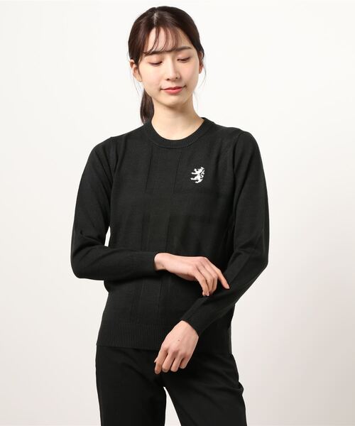 Admiral Golf（アドミラル　ゴルフ）の「[アドミラル ゴルフ] レディース ユニオンジャック クルーネックニット　 （ニット/セーター・レディース・ネイビー/グリーン/レッド/ブラック/ホワイト/オレンジ/ピンク系その他・M/L）」の3枚目の写真