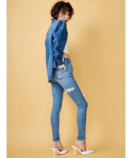 GYDA（ジェイダ）の「H/Wsplitダメージスキニーデニムパンツ（デニム 