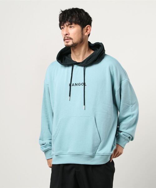 KANGOL(カンゴール)の「【 KANGOL × A.S.M コラボ 】 カンゴール ユニセックス T/C裏毛 スウェット オーバーサイズ ビッグ コンビ パーカー(パーカー・メンズ・ミント/サックスブルー/ホワイト/ラベンダー/ブラック/グレイッシュベージュ・50/48)」の7枚目の写真