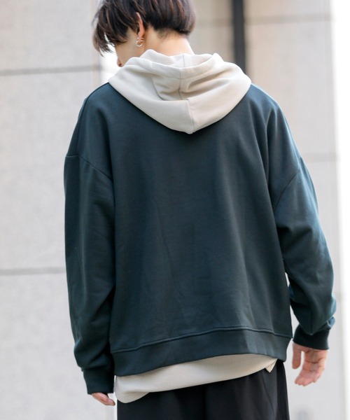 KANGOL(カンゴール)の「【 KANGOL × A.S.M コラボ 】 カンゴール ユニセックス T/C裏毛 スウェット オーバーサイズ ビッグ コンビ パーカー(パーカー・メンズ・ミント/サックスブルー/ホワイト/ラベンダー/ブラック/グレイッシュベージュ・50/48)」の14枚目の写真